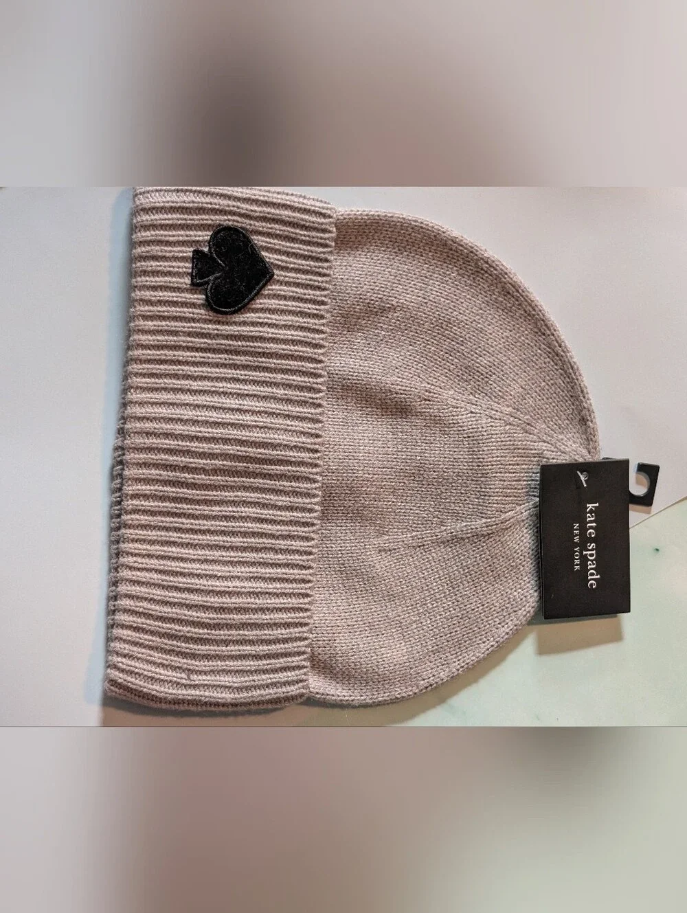 Kate Spade New York flocked spade beanie